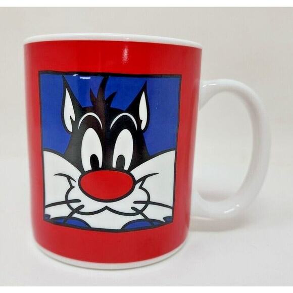 Vintage Sylvester "Sufferin' Succotash" 1991 Warner Bros Coffee Tea Mug Cup W2 - Picture 1 of 5